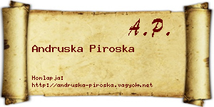 Andruska Piroska névjegykártya