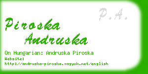 piroska andruska business card